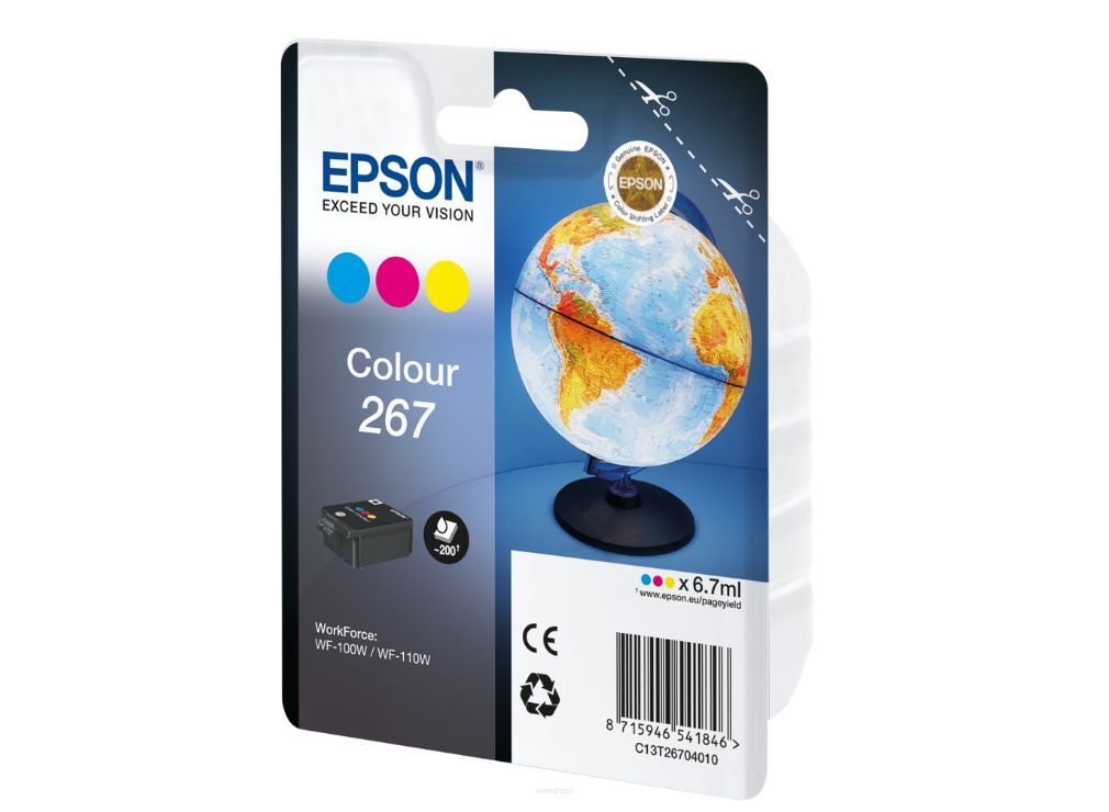 Tusz EPSON 267 kolor CMY do WF-100W C13T26704010