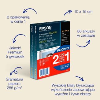 Papier Epson C13S042167 Glossy Photo 10x15 80 ark. 255 g/m2 - 2