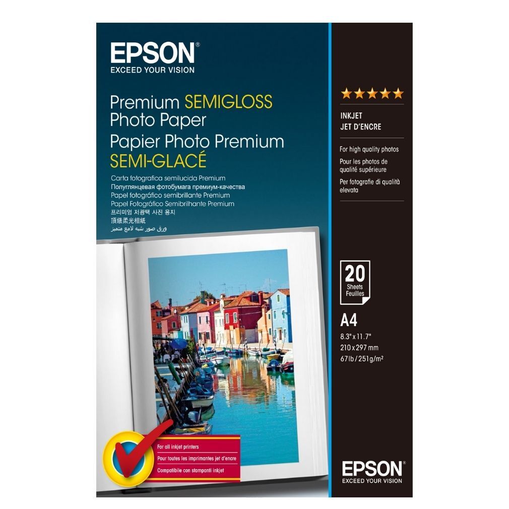 Papier Epson C13S041332 Semigloss Photo A4 20 ark. 250 g/m2