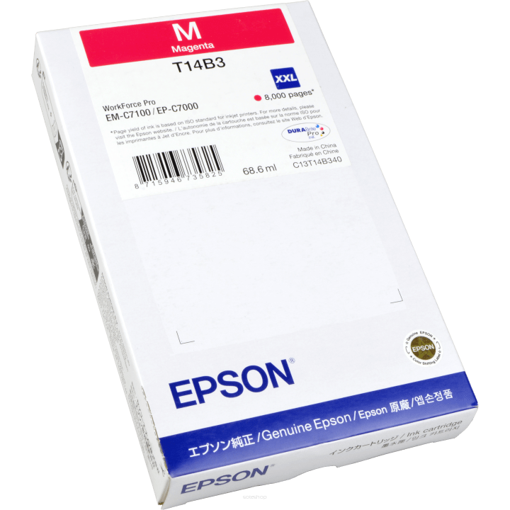 Tusz EPSON T14B3 MAGENTA do WorkForce Pro EM-C7100/EP-C700 C13T14B340